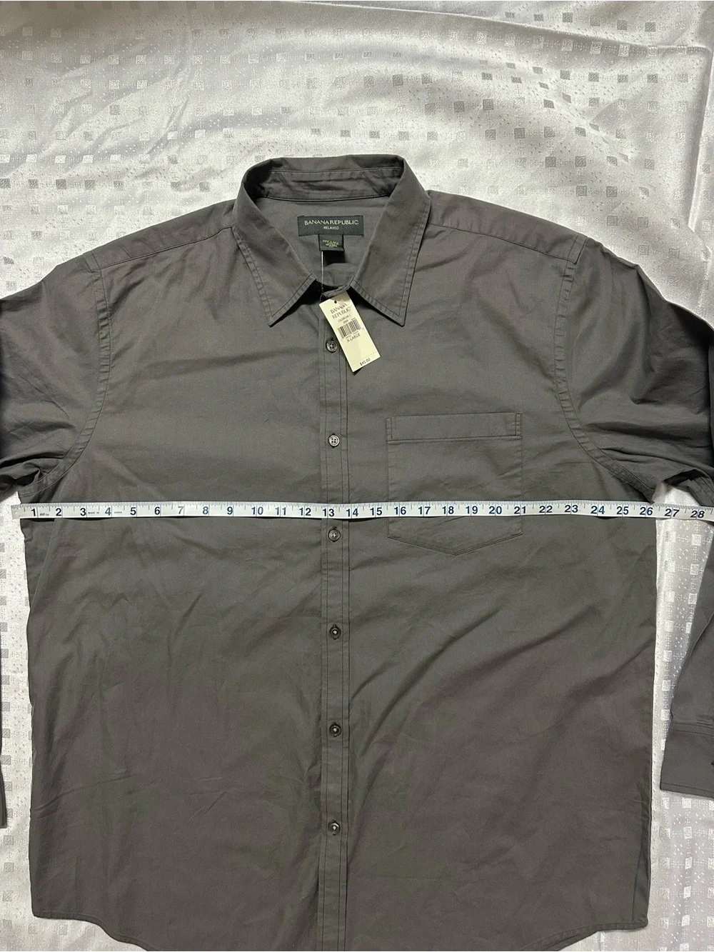 Banana Republic Men's Long-Sleeve Button-Up Shirt - Charcoal Gray